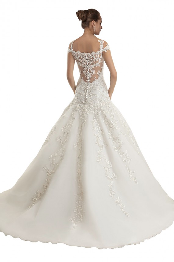 Acquista Avorio Stile sirena Sweep treno Tulle Pizzo Abiti da sposa