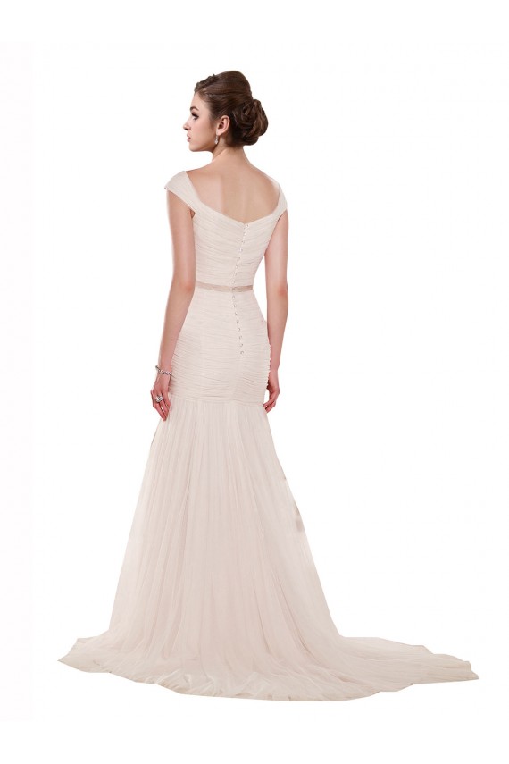Acquista Avorio Stile sirena Tulle Spiaggia Abiti da sposa