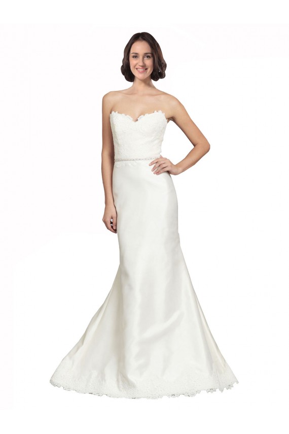 Acquista Avorio Tromba Innamorato Raso Pizzo Abiti da sposa