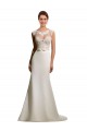 Acquista Avorio Tubino Illusione Chiffona Pizzo Abiti da sposa