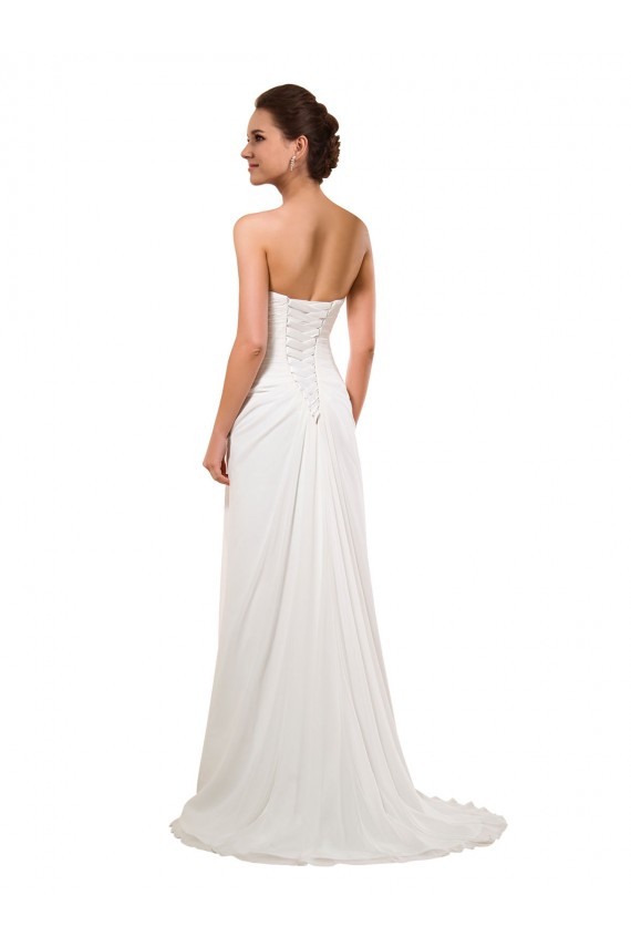 Acquista Avorio Tubino Innamorato Chiffona Abiti da sposa