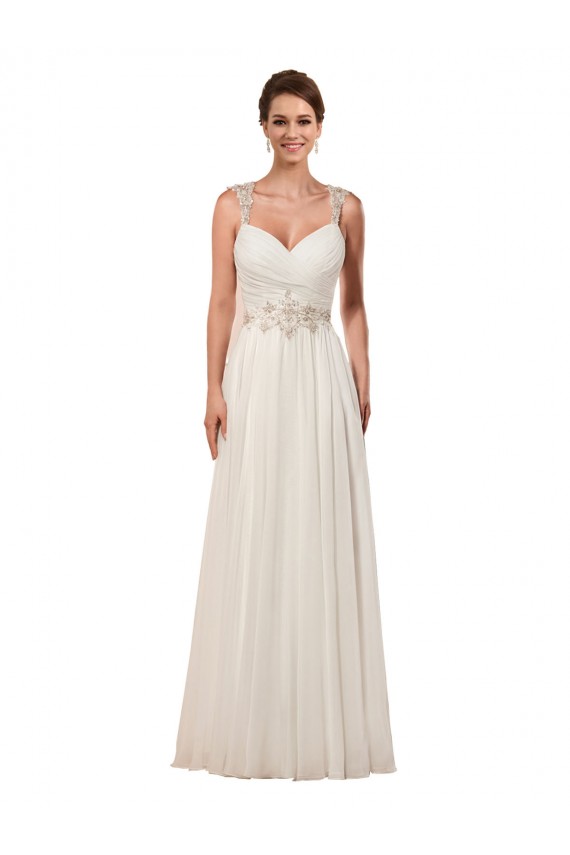 Acquista Avorio Tubino Innamorato Chiffona Abiti da sposa