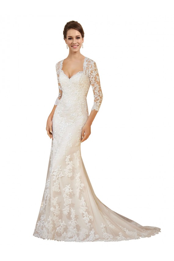 Acquista Avorio Tubino Innamorato Pizzo Abiti da sposa