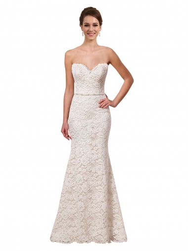 Acquista Avorio Tubino Innamorato Pizzo Abiti da sposa