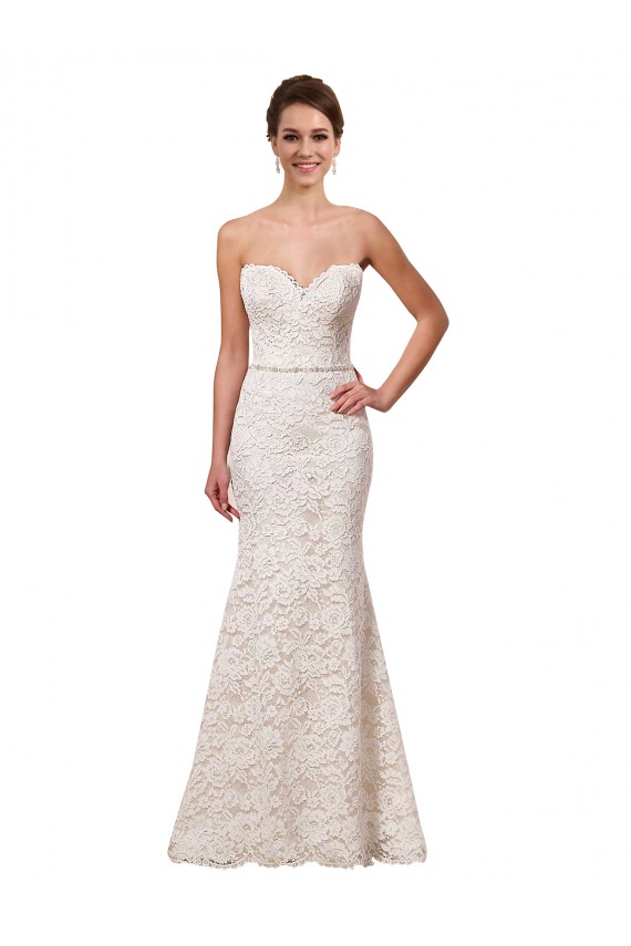 Acquista Avorio Tubino Innamorato Pizzo Abiti da sposa