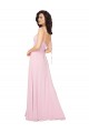 Acquista Barely rosa Linea A Scollatura a V Chiffona Lunga Abiti da damigella donore