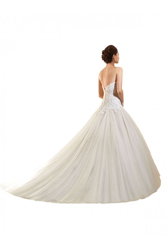 Acquista Bianco Abito da ballo Innamorato Tulle Pizzo Abiti da sposa
