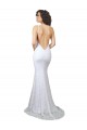 Acquista Bianco Stile sirena Alto Collo Sweep treno Pizzo Abiti da sposa