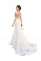 Acquista Bianco Stile sirena Illusione Pizzo Abiti da sposa