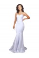 Acquista Bianco Stile sirena Innamorato Alto Collo Crespo Elastico Semplice Spiaggia Abiti da sposa