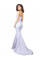 Acquista Bianco Stile sirena Innamorato Alto Collo Crespo Elastico Semplice Spiaggia Abiti da sposa