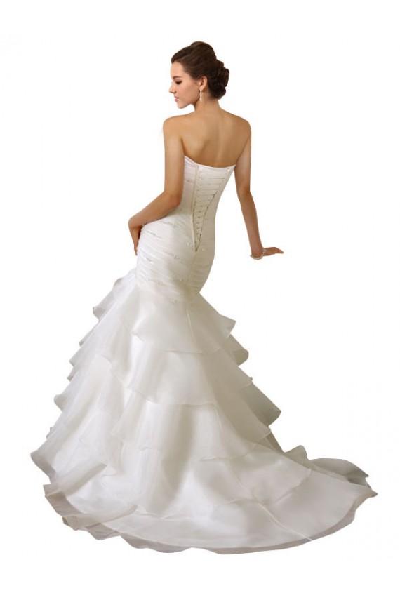 Acquista Bianco Stile sirena Innamorato Tulle Abiti da sposa
