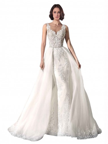 Acquista Bianco Stile sirena Innamorato Tulle Pizzo Abiti da sposa