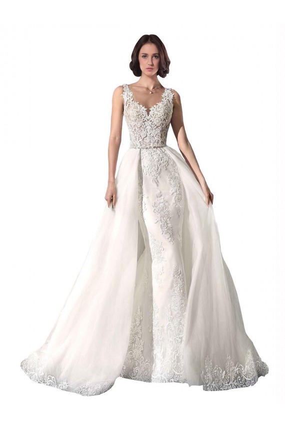 Acquista Bianco Stile sirena Innamorato Tulle Pizzo Abiti da sposa