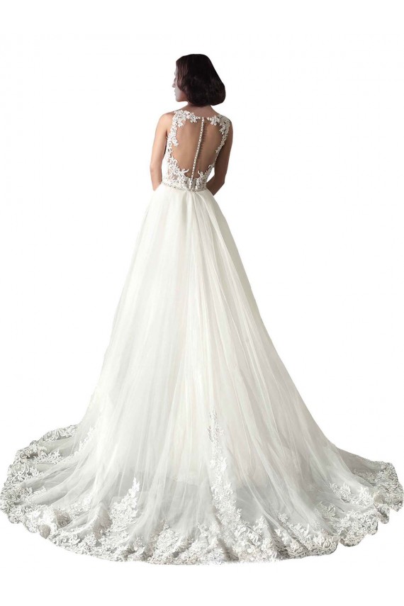 Acquista Bianco Stile sirena Innamorato Tulle Pizzo Abiti da sposa
