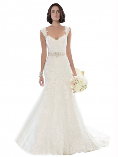 Acquista Bianco Stile sirena Pizzo Spiaggia Abiti da sposa