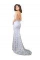 Acquista Bianco Tubino Alto Collo Sweep treno Pizzo Abiti da sposa
