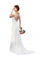 Acquista Bianco Tubino Barca Illusione Pizzo Abiti da sposa