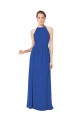 Acquista Blu Reale Linea A Capestro Chiffona Lunga Abiti da damigella donore