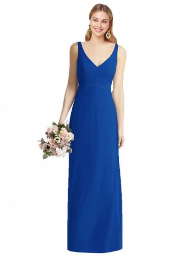 Acquista Blu Reale Stile sirena Innamorato Chiffona Lunga Abiti da damigella donore