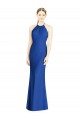 Acquista Blu Reale Tromba Capestro Alto Collo Chiffona Lunga Abiti da damigella donore