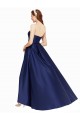 Acquista Blu marino scuro Linea A Senza spalline Raso Lunga Asimmetrico Formali Abiti da damigella donore / Abiti da sera / Abiti da ballo