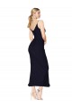 Acquista Blu marino scuro Stile sirena Alto Collo Al ginocchio Chiffona Corto Abiti da damigella donore / Abiti da sera / Abiti da cocktail