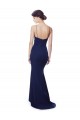 Acquista Blu navy Stile sirena Sottili Alto Collo Crespo Elastico Lunga Formali Abiti da damigella donore / Abiti da sera / Abiti da ballo