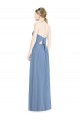 Acquista Blu polveroso Linea A Capestro Chiffona Lunga Abiti da damigella donore