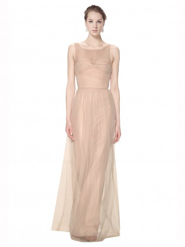 Acquista Blush 95 Tubino Illusione Innamorato Tulle Lunga Abiti da damigella donore
