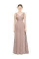 Acquista Blush Linea A Scollatura a V Tulle Lunga Abiti da damigella donore