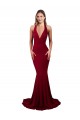 Acquista Borgogna Stile sirena Capestro Scollatura a V Spandex Lunga Formali Abiti da damigella donore / Abiti da sera / Abiti da ballo