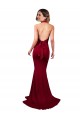 Acquista Borgogna Stile sirena Capestro Scollatura a V Spandex Lunga Formali Abiti da damigella donore / Abiti da sera / Abiti da ballo