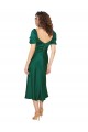 Acquista Cacciatore verde Linea A Innamorato Midi Raso Setoso Corto Abiti da damigella donore / Abiti da sera / Abiti da ballo
