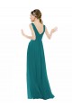 Acquista Cacciatore verde Linea A Scollatura a V Chiffona Lunga Abiti da damigella donore