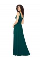 Acquista Cacciatore verde Linea A Scollatura a V Chiffona Lunga Abiti da damigella donore