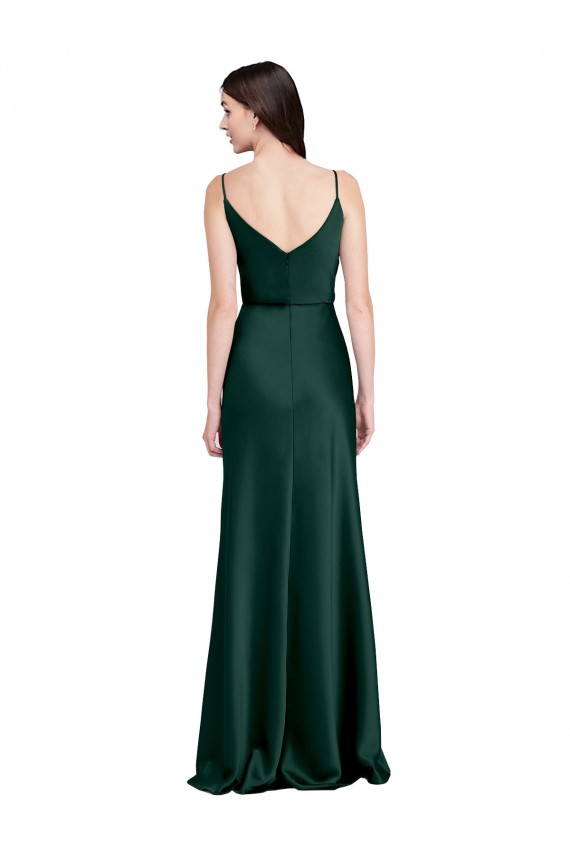 Acquista Cacciatore verde Tubino Cappuccio Raso Elastico Lunga Formali Abiti da damigella donore / Abiti da sera / Abiti da ballo