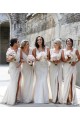 Acquista Champagne Linea A Scollatura a V Chiffona Lunga Abiti da damigella donore