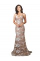 Acquista Champagne Stile sirena Scollatura a V Sweep treno Pizzo Abiti da sposa