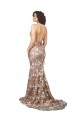 Acquista Champagne Stile sirena Scollatura a V Sweep treno Pizzo Abiti da sposa