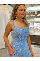 Acquista Colore Mostrato Linea A Scoop Paillettes Velluto Lunga Abiti da ballo