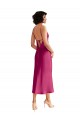 Acquista Fucsia Linea A Scollatura a V Midi Raso Elastico Corto Abiti da damigella donore / Abiti da sera / Abiti da cocktail