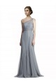 Acquista Grigio ardesia Stile sirena Una spalla Tulle Lunga Abiti da damigella donore