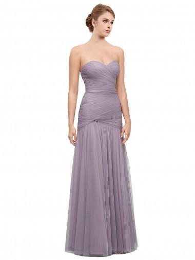 Acquista Heather Stile sirena Innamorato Tulle Lunga Abiti da damigella donore