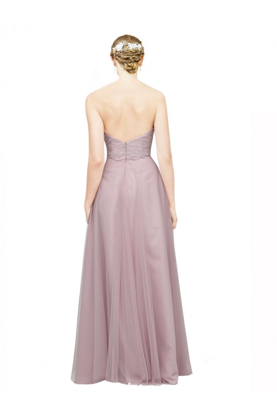 Acquista Light Lilac Linea A Innamorato Tulle Pizzo Lunga Abiti da damigella donore