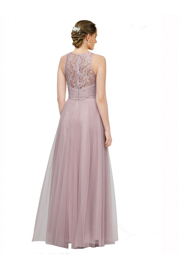 Acquista Light Lilac Linea A Innamorato Tulle Pizzo Lunga Abiti da damigella donore
