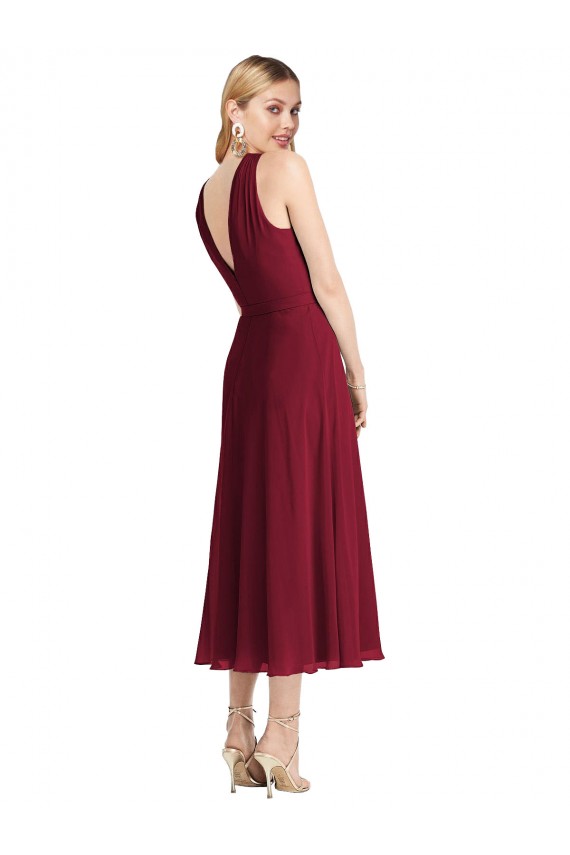 Acquista Lilla Linea A Capestro Chiffona Corto Abiti da damigella donore / Abiti da cocktail