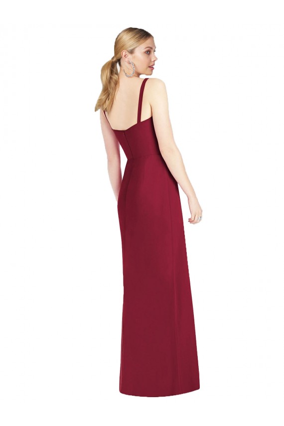 Acquista Lilla Stile sirena Sottili Scollatura a V Senza spalline Chiffona Lunga Abiti da damigella donore