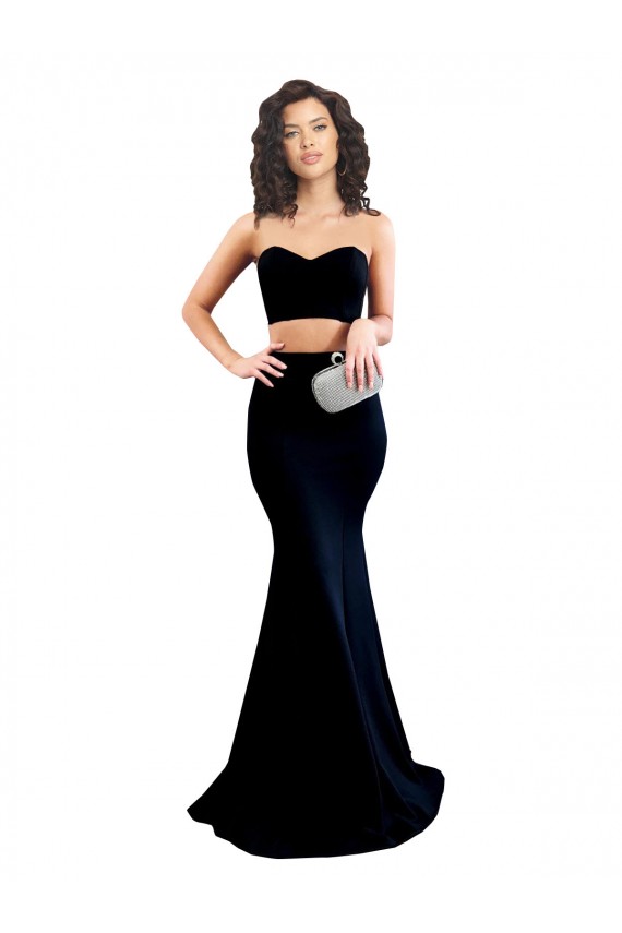 Acquista Nero Stile sirena Alto Collo Crespo Elastico Lunga Formali Abiti da damigella donore / Abiti da sera / Abiti da ballo