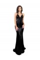 Acquista Nero Stile sirena Scollatura a V Paillettes Lunga Formali Abiti da damigella donore / Abiti da sera / Abiti da ballo